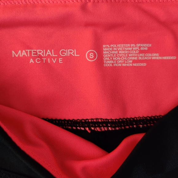 NEW Material Girl Active Juniors Small Leggings Black Pink & White - Picture 9 of 9